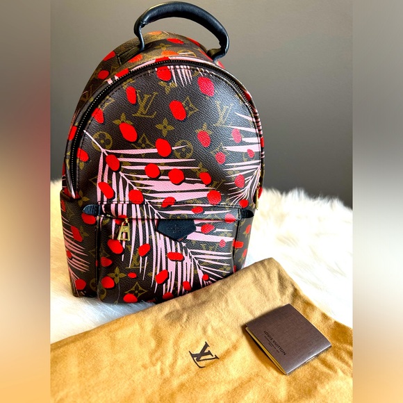 LOUIS VUITTON 
Monogram Jungle Dots Palm Springs Backpack PM Sugar Pink Poppy - Picture 1 of 14